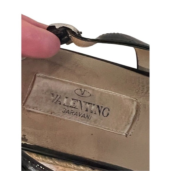 Valentino Garavani‎ Women's Black Bow Wedge Espadrille Sandals 40 box dust cover - Picture 11 of 16
